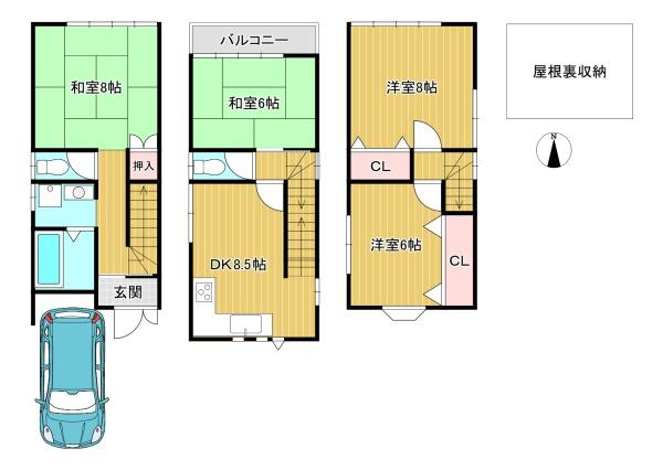 貸家　一文橋2丁目14-8の間取り