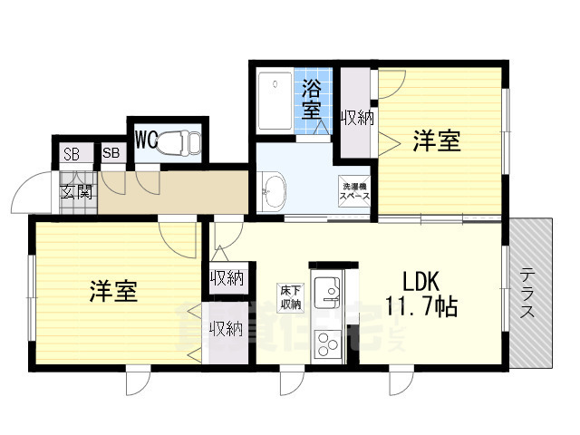 生駒郡斑鳩町龍田南のアパートの間取り