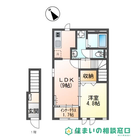 岡崎市昭和町のアパートの間取り