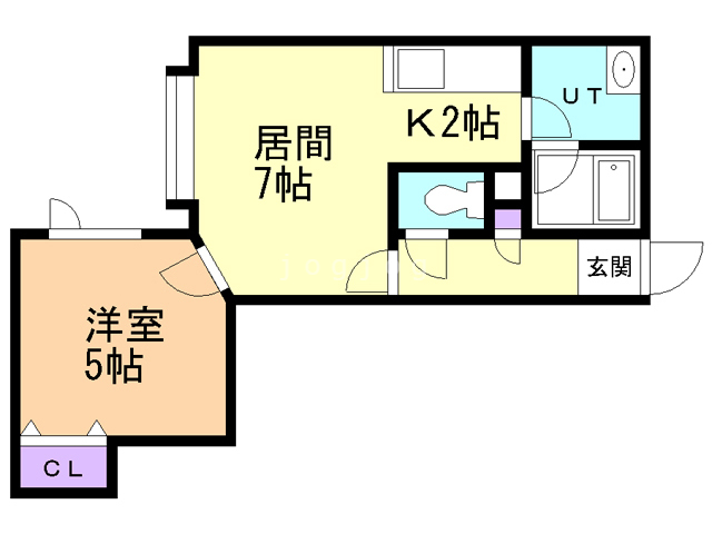 札幌市白石区北郷一条のアパートの間取り