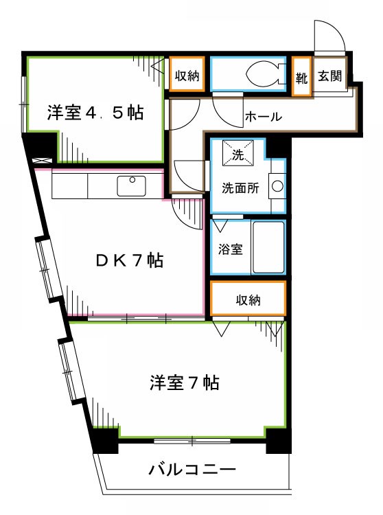 新宿区中落合のマンションの間取り