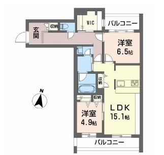 【四国中央市中曽根町のアパートの間取り】