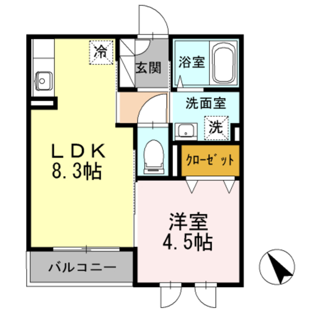 厚木市旭町のアパートの間取り