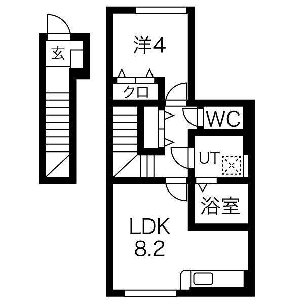 東根市大字蟹沢のアパートの間取り