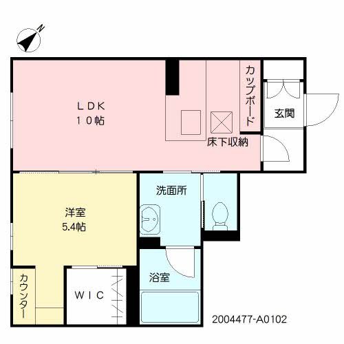 熊本市中央区九品寺のマンションの間取り