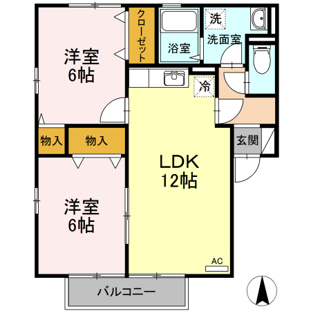 プランドール　安岡　B棟の間取り