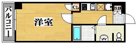 地下鉄箱崎線 呉服町駅 徒歩6分 10階建 築22年の間取り写真