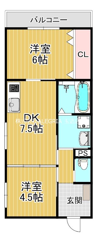 ＪＲ大阪環状線 鶴橋駅 徒歩10分 3階建 築1年の間取り写真