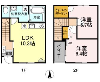 ＪＲ山陽本線 福山駅 徒歩30分 2階建 築9年の間取り写真
