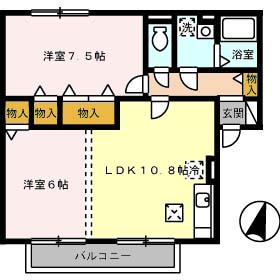 クニーズコート B棟の間取り写真