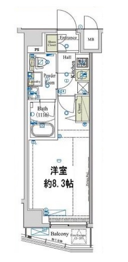 東急田園都市線 用賀駅 徒歩9分 8階建 築10年の間取り写真