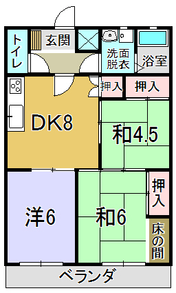 丸二ハイツの間取り