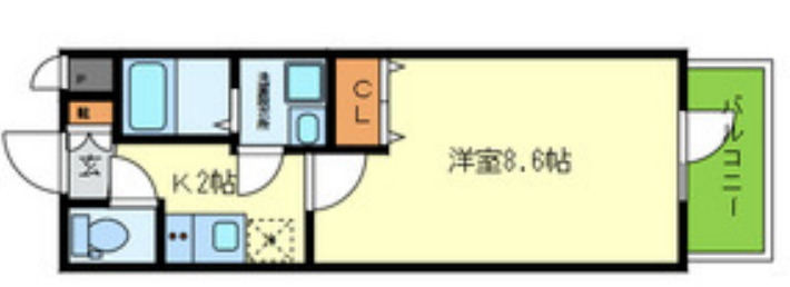 大阪市中央区道修町のマンションの間取り