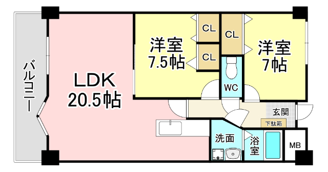 レイ・ブリック若園の間取り