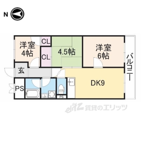 橿原市見瀬町のマンションの間取り