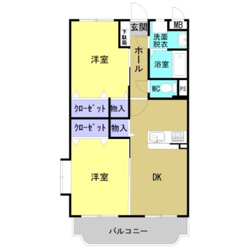 総社市中央のマンションの間取り