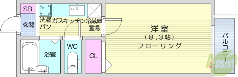 仙台市太白区砂押町のアパートの間取り