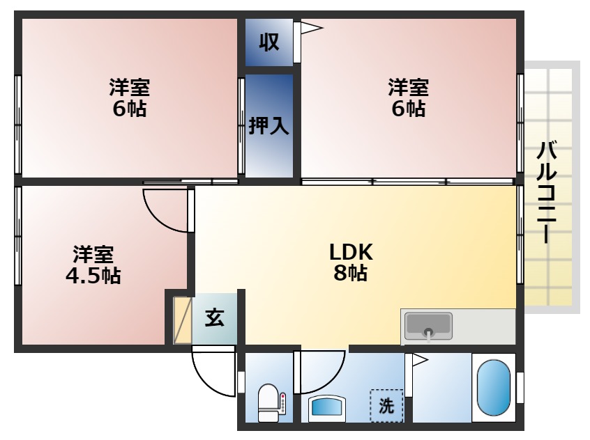 ウィンディア潤崎A棟の間取り