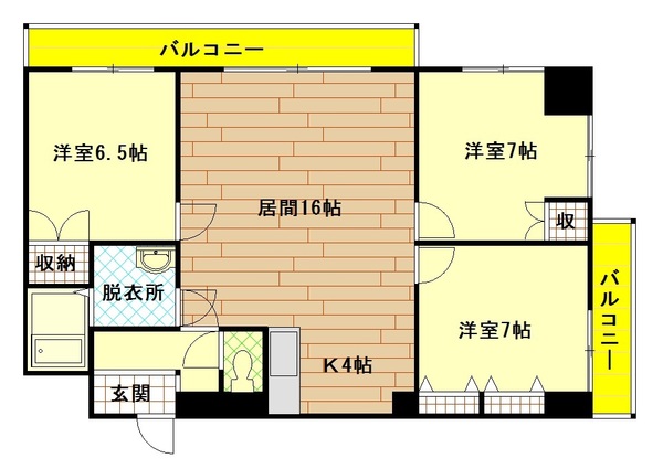 旭川市六条通のマンションの間取り