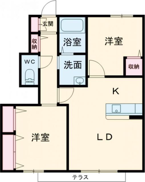 加古川市加古川町南備後のアパートの間取り