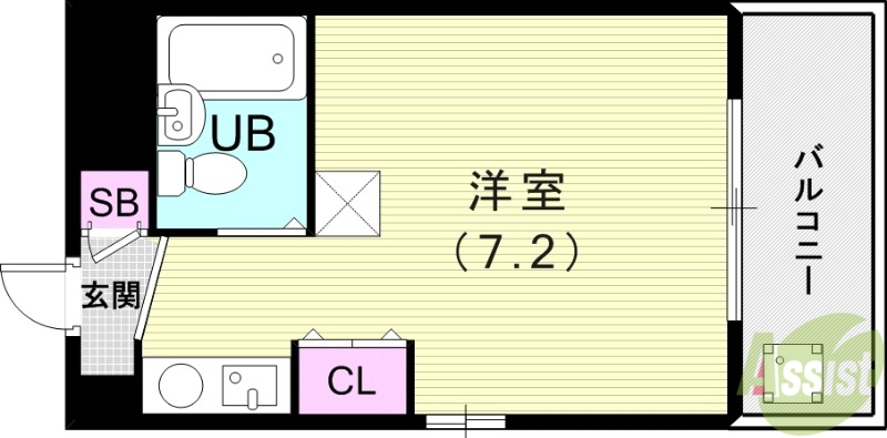 西宮市鳴尾町のマンションの間取り