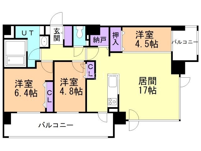 千歳市幸町のマンションの間取り