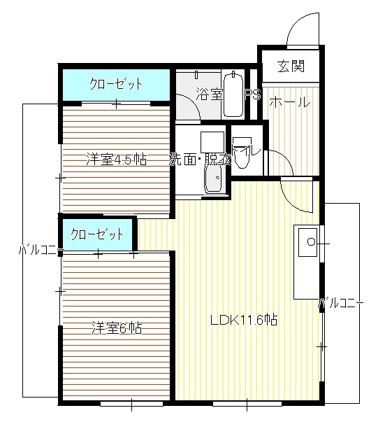 コーポやすり苑の間取り