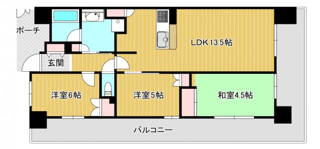 大阪市浪速区浪速東のマンションの間取り