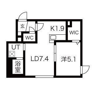 札幌市西区宮の沢一条のマンションの間取り