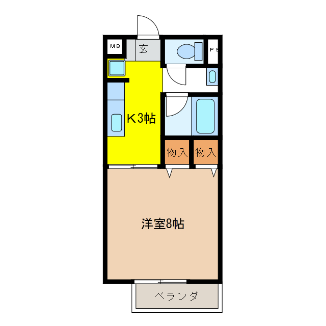 関市山田のアパートの間取り