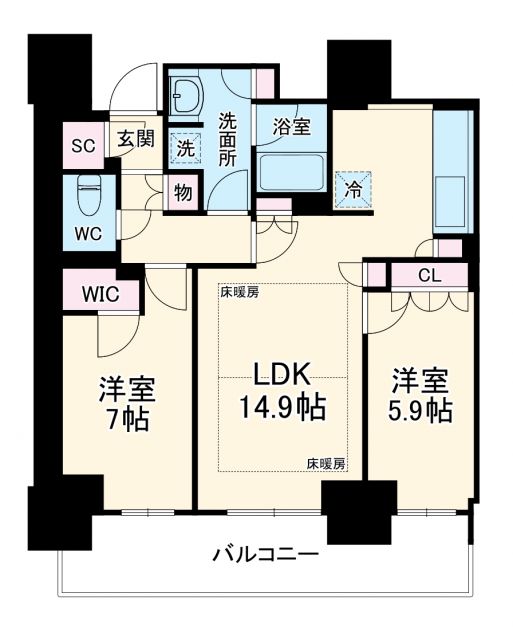 ローレルタワー堺筋本町の間取り