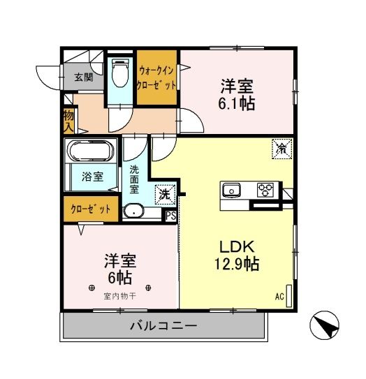 朝霞市膝折町のアパートの間取り