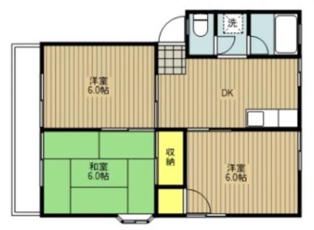 さいたま市岩槻区加倉のアパートの間取り