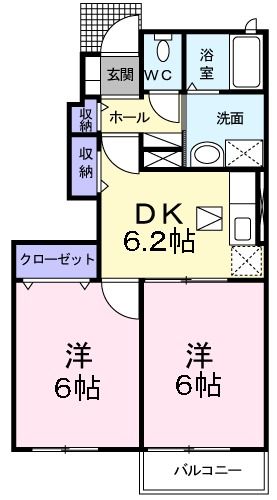 カルム．カーサＡの間取り