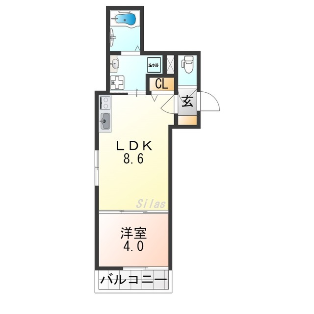 【大阪市住吉区住吉のアパートの間取り】