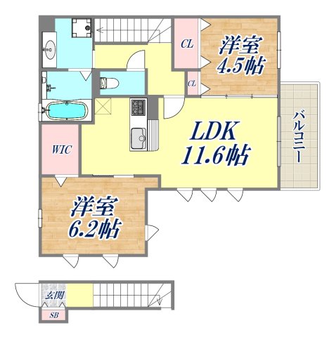 キャム月見山1の間取り