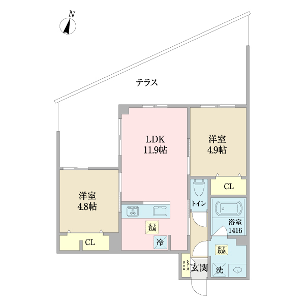 大阪市旭区今市のアパートの間取り