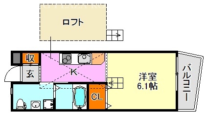 神戸市須磨区須磨浦通のアパートの間取り