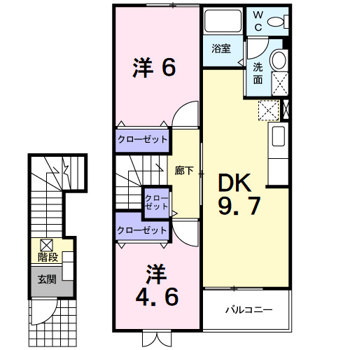 甲府市国母のアパートの間取り