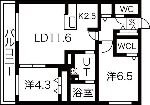 Angelic village北23条の間取り