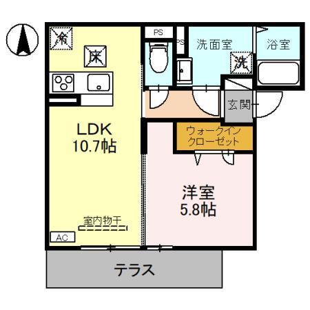 （仮）Ｄ－ＲＯＯＭ本宮ＰＪ　Ａ棟の間取り