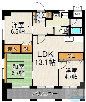 シティコート中陽の間取り