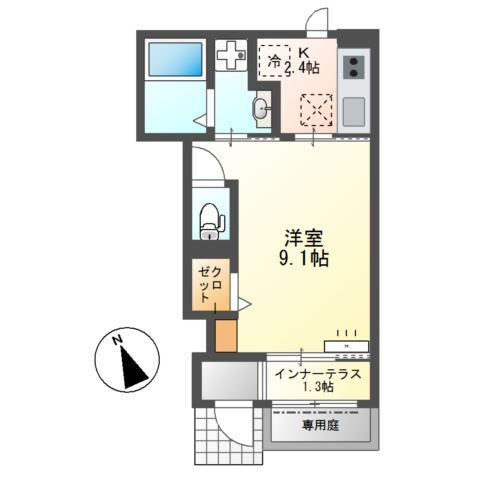 姫路市西中島のアパートの間取り