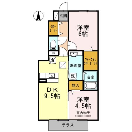 海南市下津町丸田のアパートの間取り