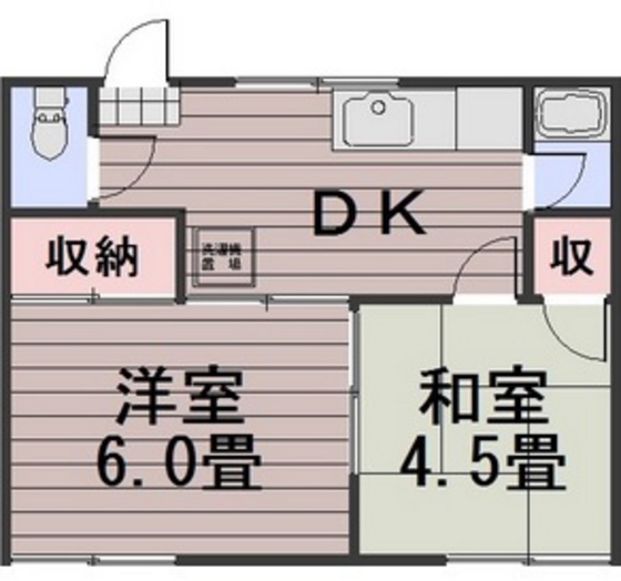 岡山市中区新京橋のアパートの間取り