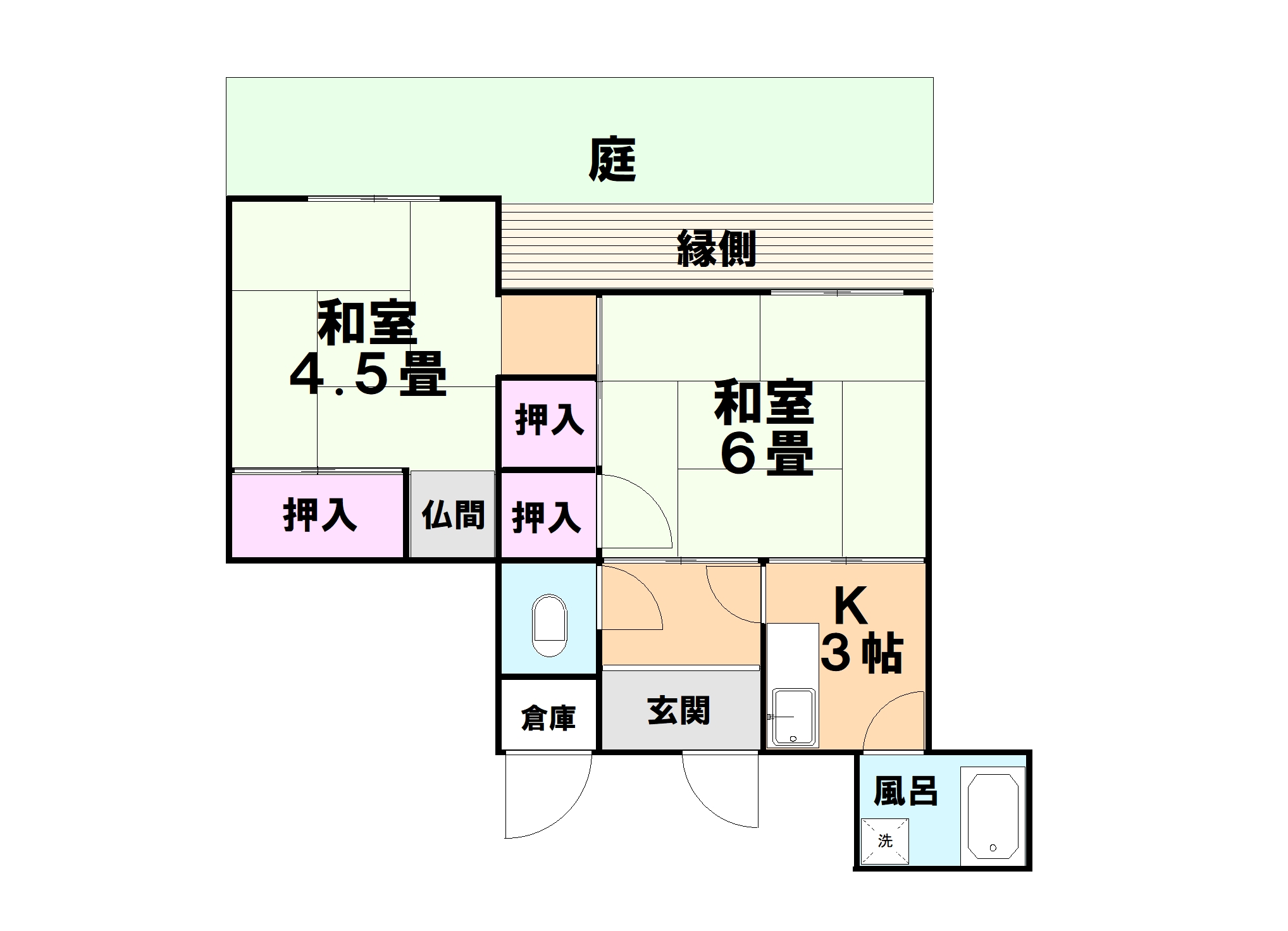 【島田(裏)貸家の間取り】