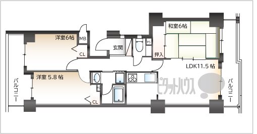 コスモ加古川別府の間取り