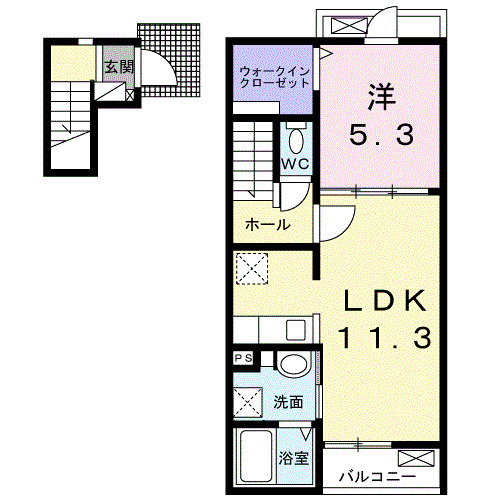 井原市井原町のアパートの間取り