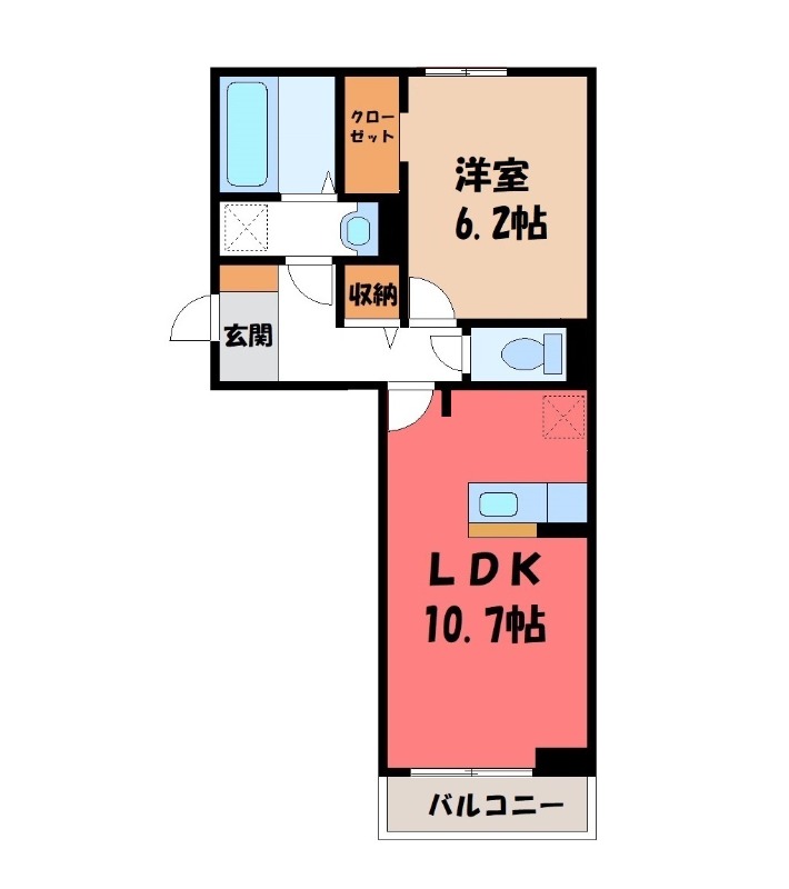 太田市西本町のアパートの間取り