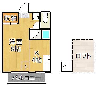 北九州市小倉北区清水のアパートの間取り